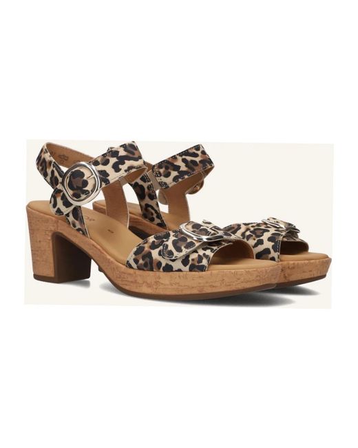Gabor Brown Flat Sandalen