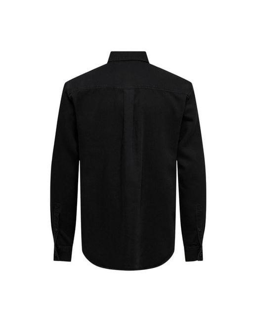 Only & Sons Black Casual Shirts for men