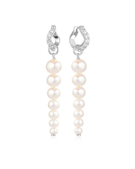 Orecchini ponza sette con perla e zirconi di Sif Jakobs Jewellery in White