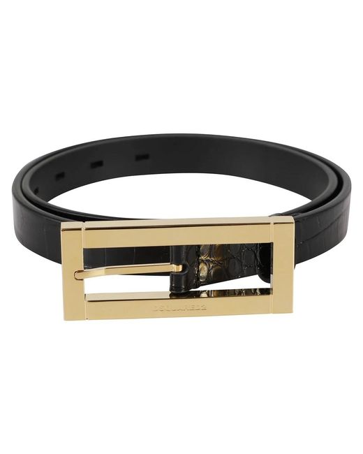 DSquared² Black Schwarze Ledergürtel