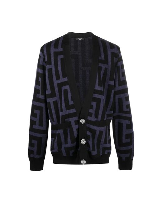 Balmain Blue Cardigans for men