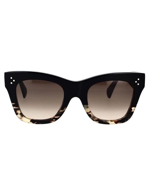 Céline Stijlvolle Cat-Eye Zonnebril Zwart Bruin in het Brown