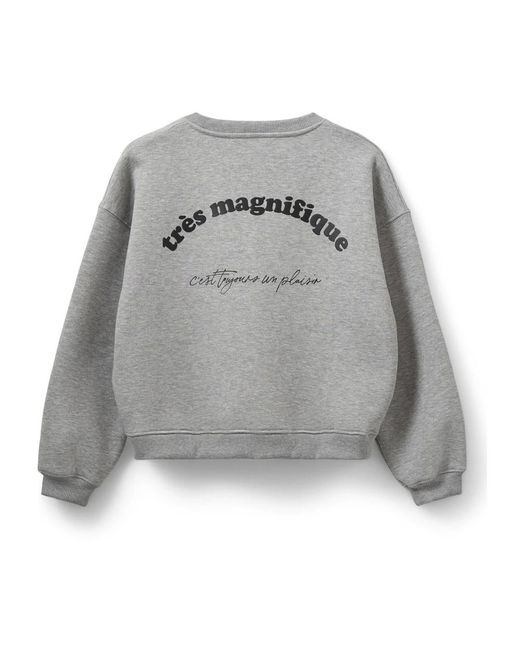 Sofie Schnoor Hoodies & Sweatvesten ,Grijs ,Leer Sweatshirts in het Gray