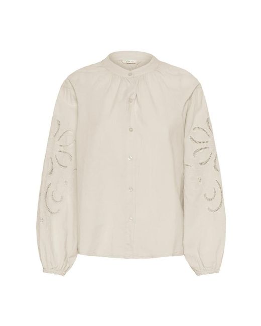 Blouses Cream de color White