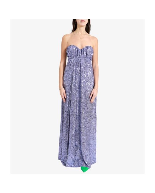Aniye By Kleedjes ,Paars ,Pailletten Pailletmouwloze Jurk Met Ritssluiting in het Purple