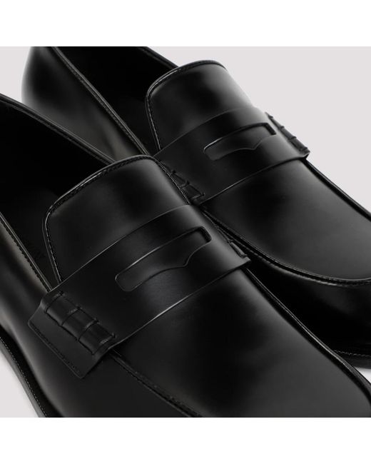 Giorgio Armani Bull leder loafers schwarz in Black für Herren