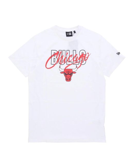 KTZ Tops ,Wit ,Katoen Chicago Bulls Script Tee Wit/Rood in het White voor heren