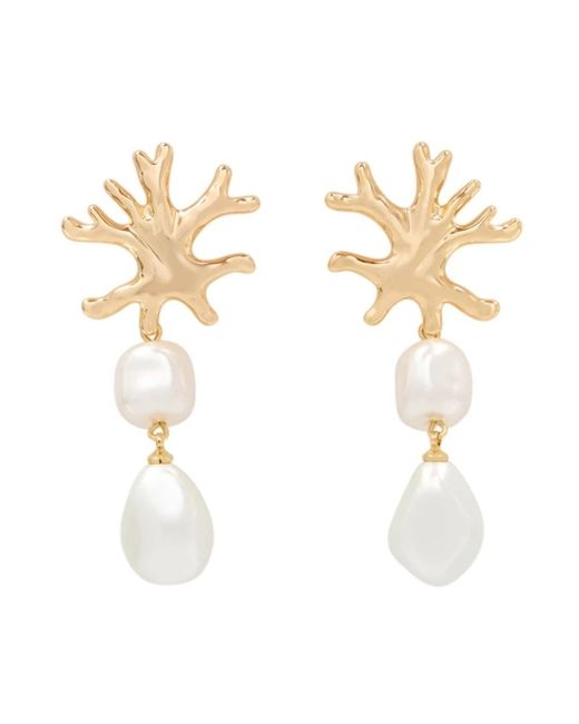 Self-Portrait White Earrings
