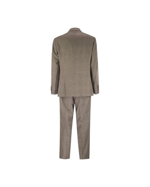 Brunello Cucinelli Brown Single Breasted Suits for men