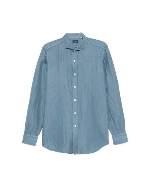 Finamore 1925 Blue Casual Shirts for men