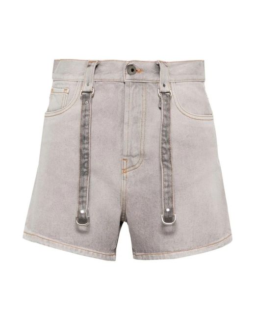 Off-White c/o Virgil Abloh Gray Gebrannte lila cargo shorts