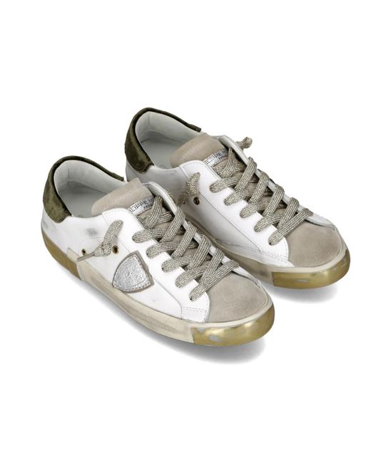 Philippe Model Schoenen ,Wit ,Katoen Sneakers Prsx Tennis in het White