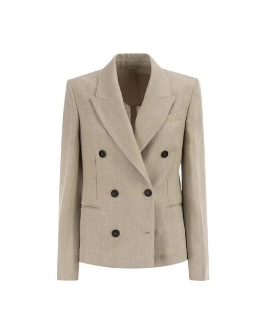 Brunello Cucinelli Natural Blazers