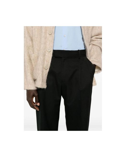 Drole de Monsieur Black Straight Trousers for men