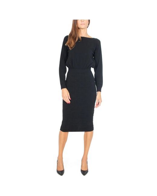 Midi Dresses Elisabetta Franchi de color Black