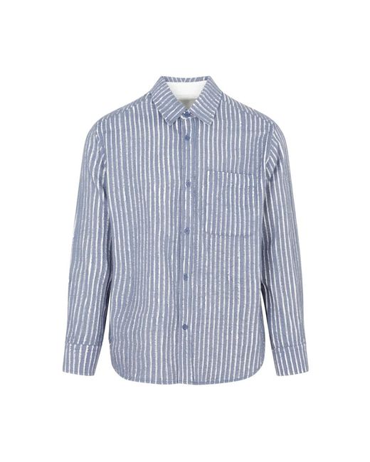 Hand-frayed stripe shirt di Craig Green in Blue da Uomo