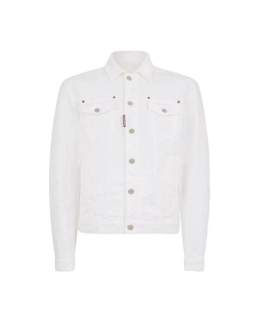 DSquared² White Denim Jackets for men