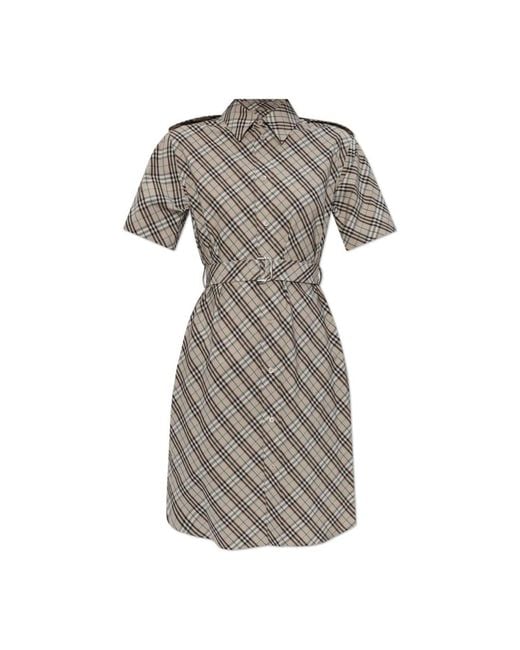 Burberry Gray Shirt Dresses