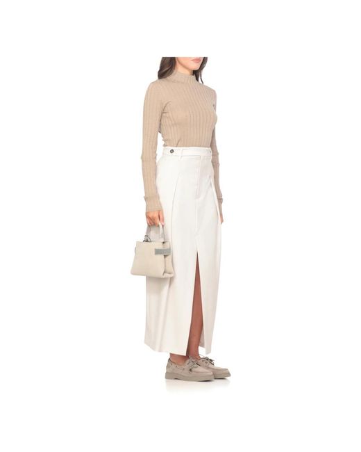 Brunello Cucinelli Natural Beiger Kaschmir-Mix-Pullover Mit Lurex