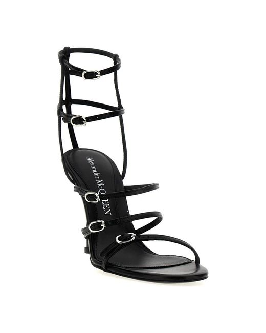 McQueen Black High Heel Sandals