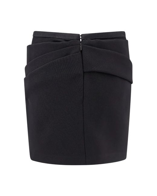 Versace Rokken ,Zwart ,Wol Zwarte Wollen Rok Met Medusa-Detail in het Black