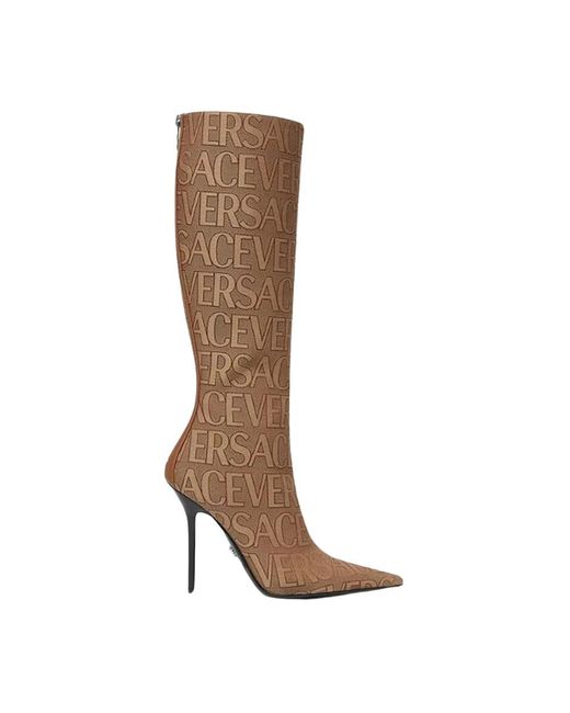 Versace Brown Knife Knit Boots 110