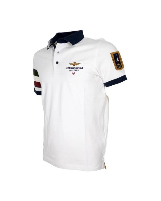 Aeronautica Militare White Polo Shirts for men