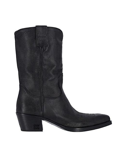 Miu Miu Black Cowboy Boots