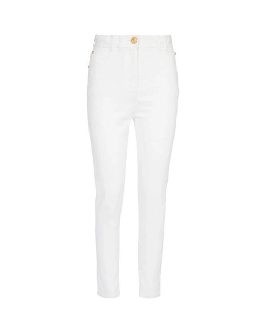 Balmain White Slim-Fit Trousers