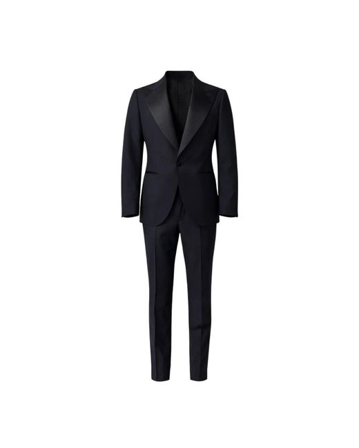 Franzese Collection Black Single Breasted Suits for men