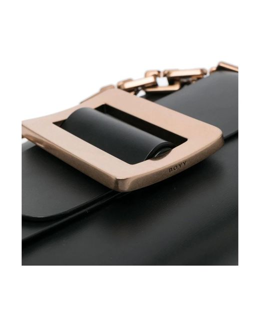 Boyy Black Buckle-detail Mini Leather Shoulder Bag