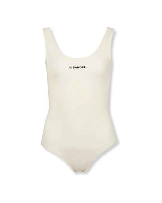 Jil Sander Badmode ,Jersey Badpak in het White