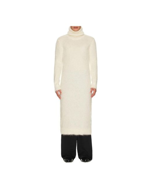Saint Laurent White Knitted Dresses
