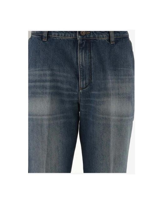 Victoria Beckham Blue Denim jeans mit gebügelten falten