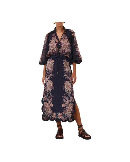 Zimmermann Rokken ,Blauw ,Katoen Rhiannon Scallop Midi Rok in het Blue
