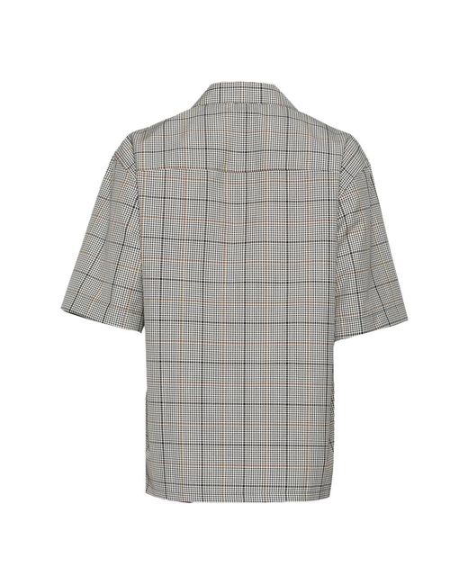 Marni Gingham check cotton shirt in Gray für Herren