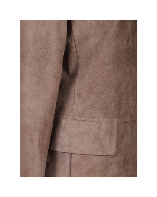 Max Mara Brown Leather Jackets