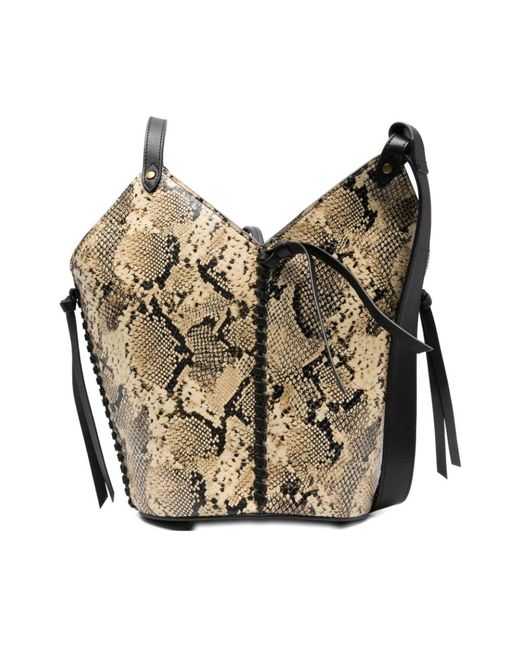 Isabel Marant Chique Zwart Schoudertas in het Metallic
