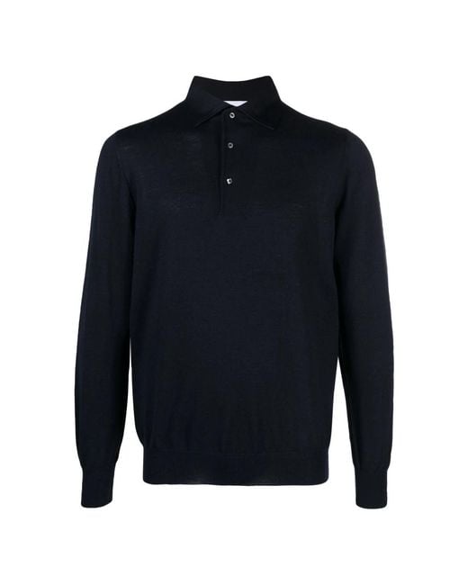 Lardini Midnight Wool Polo in het Blue voor heren