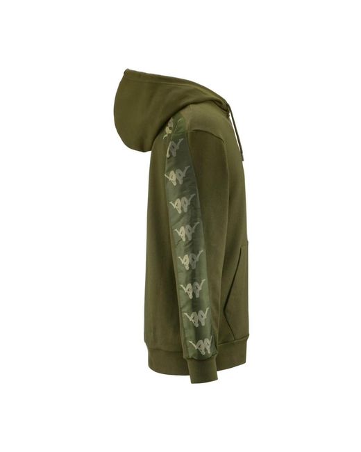 Kappa Solid sweatshirt mit versteckter kapuze in Green für Herren