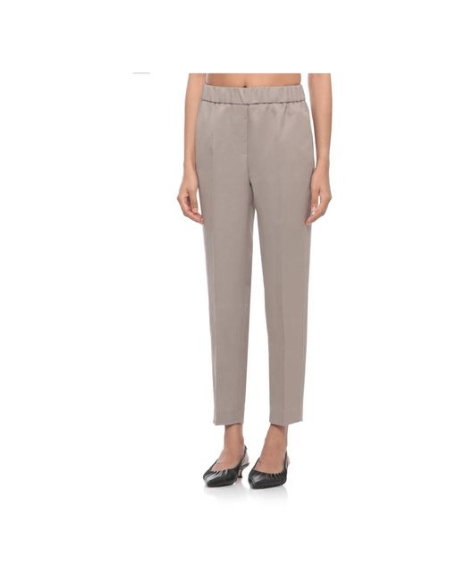 Peserico Gray Straight Trousers