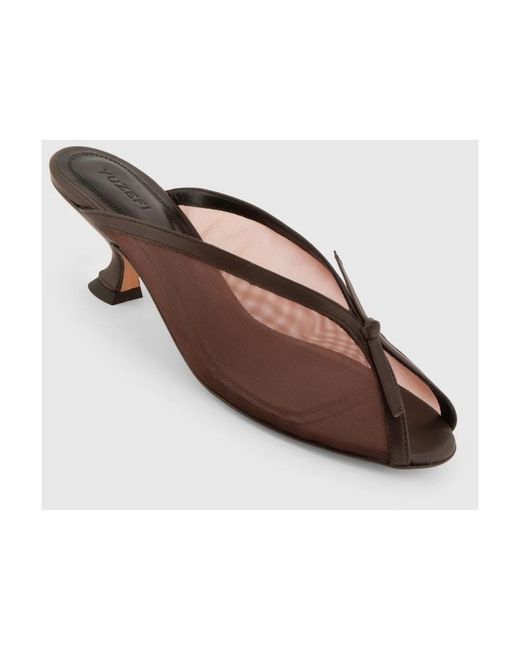 Yuzefi Brown Heeled Mules