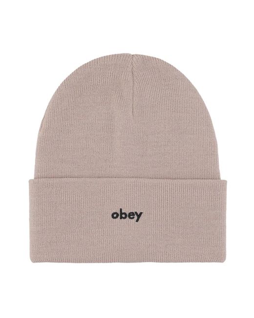 Obey Accessoires ,Grijs ,Geribbelde Stretch Beanie Paddenstoelhoed in het Gray voor heren