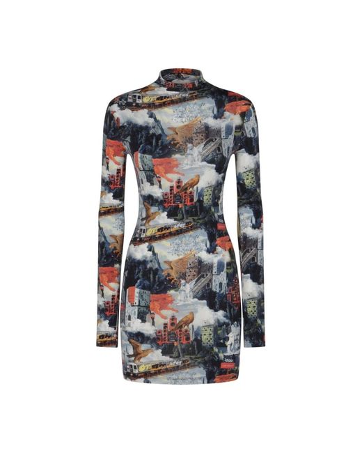 Off-White c/o Virgil Abloh Blue Short Dresses