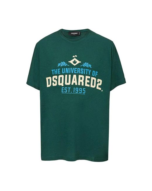 DSquared² Tops ,Groen ,Katoen Katoenen T-Shirt in het Green voor heren