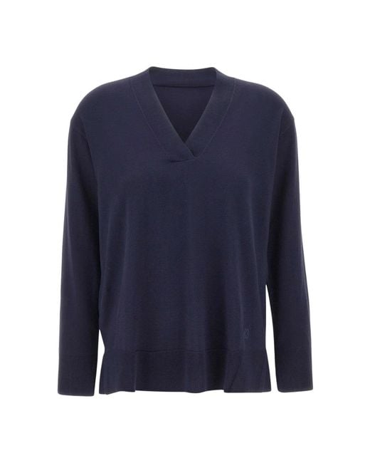 Elena Miro Blue V-Neck Knitwear