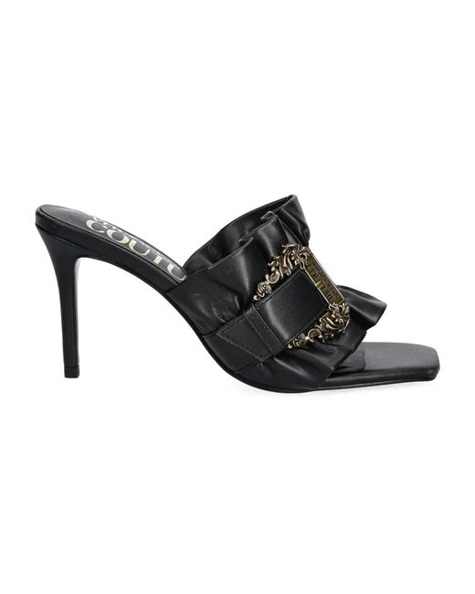 Versace Jeans Couture Black Heeled Mules