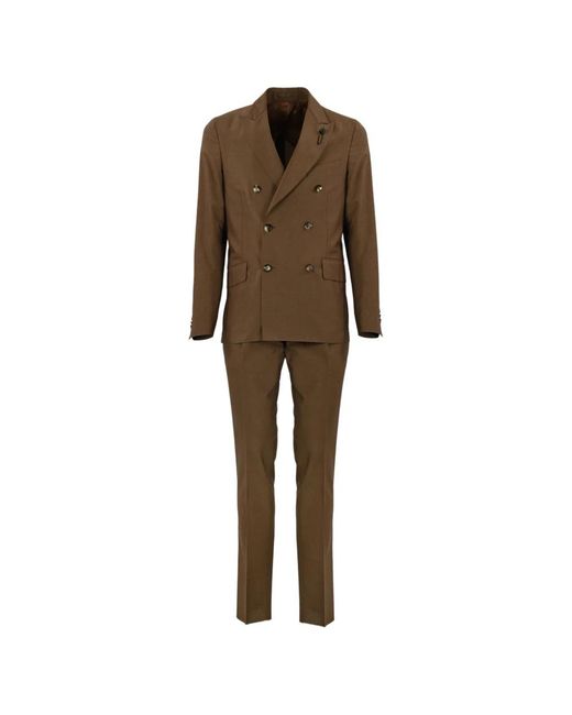 Lardini Brown Double Breasted Suits for men
