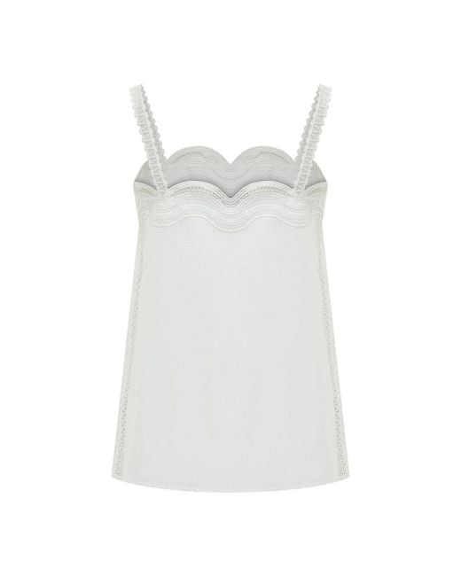 HUGO White Sleeveless Tops