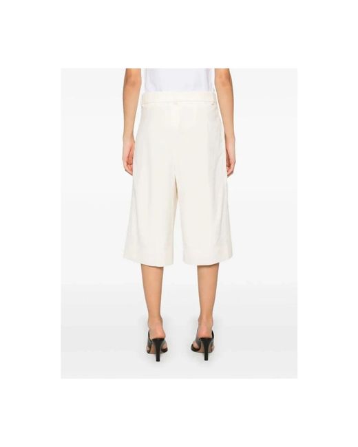 Wardrobe NYC Korte Broeken ,Wit ,Wol Witte Low Rise Shorts in het White